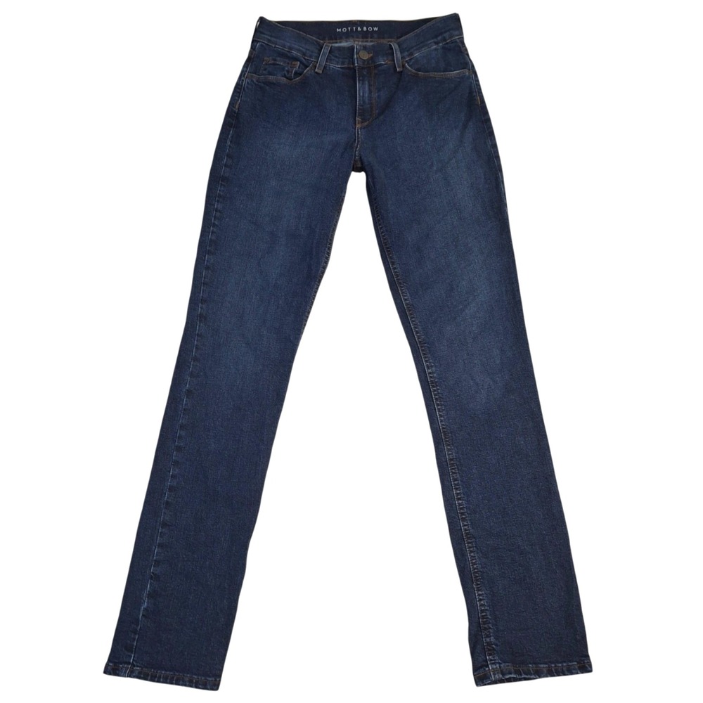 Mott & Bow Boyfriend Jeans Womens 26x32* Dark Indigo Stretch Mid Rise Denim